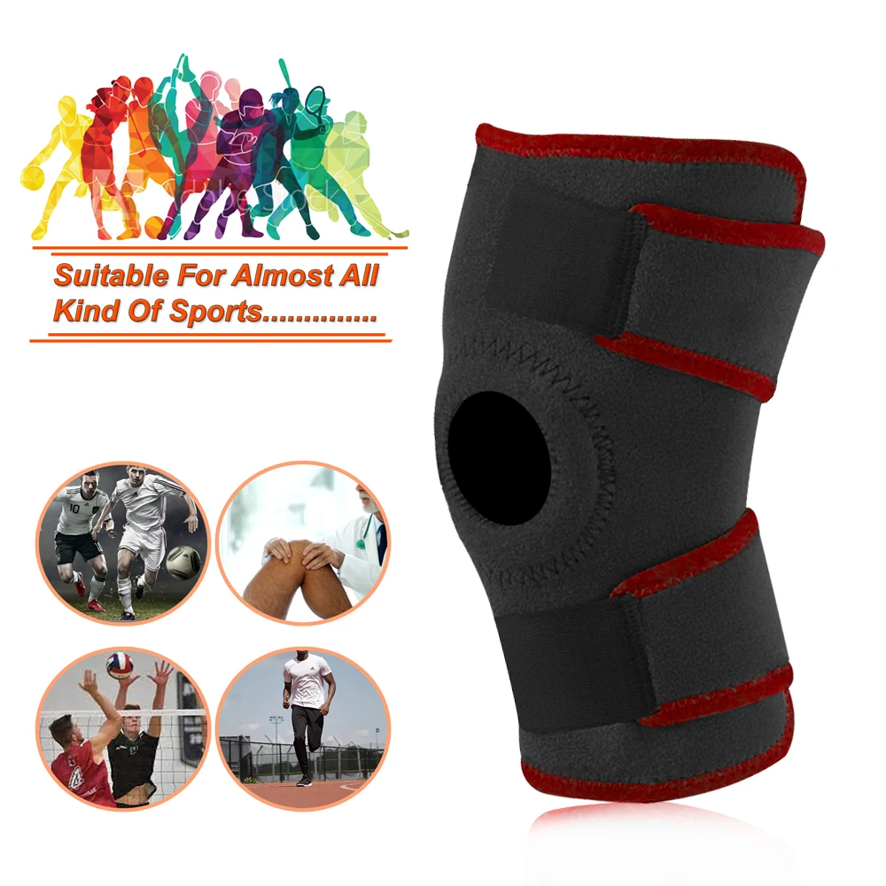 Patellar knee support strap Black Open adjustable Knee Patellar knee support for orthopedic pain relief