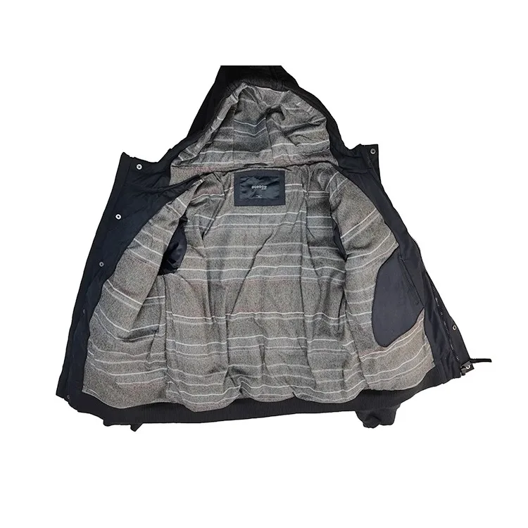 High Quality Outdoor Casual Warm Softshell Black Padded Jacket For Men