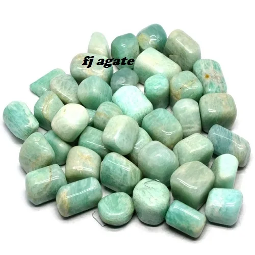 
Натуральный Амазонит, барабанная машина с кристаллами 