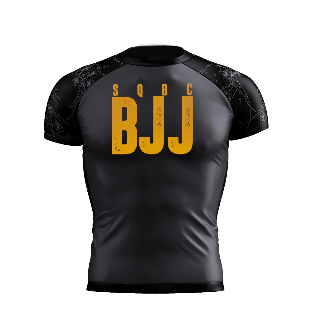 Short Sleeves Black And Red Sublimated Rash Guards & Printed Bjj Rash Guards For Kids