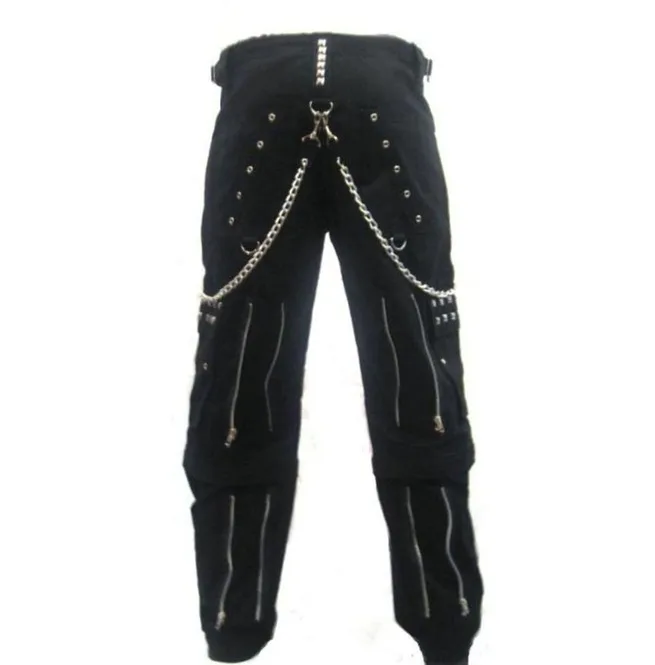 Metal Pyramid Studded Chains Zip Baggy Alternative Skater Pants Trousers in whole sale rates