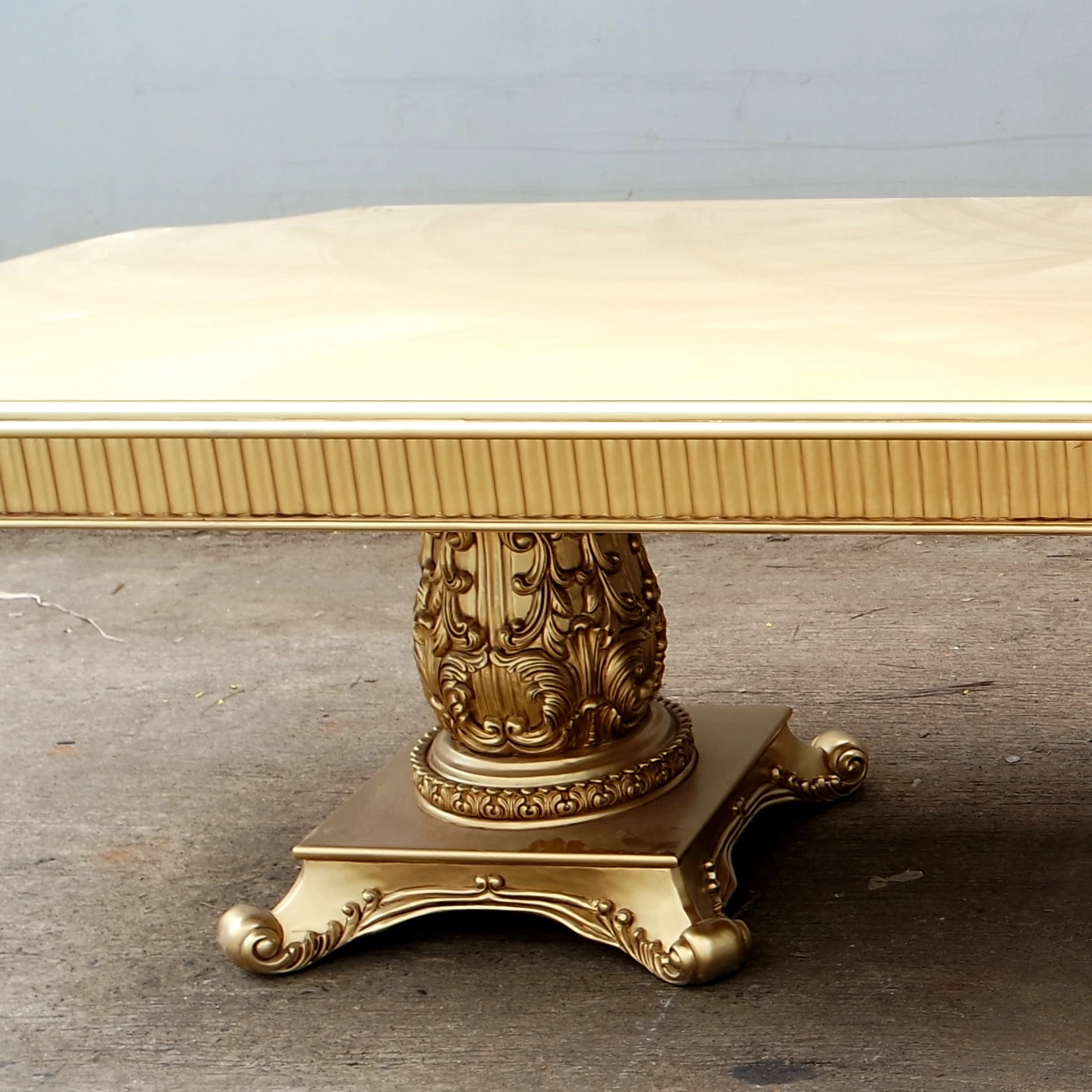 Королевская классическая мебель, резной обеденный стол, набор из 12 стульев