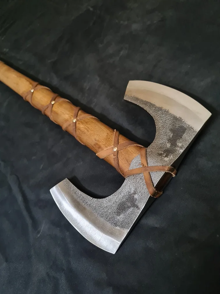  custom stainless steel Vikings style double blade axe