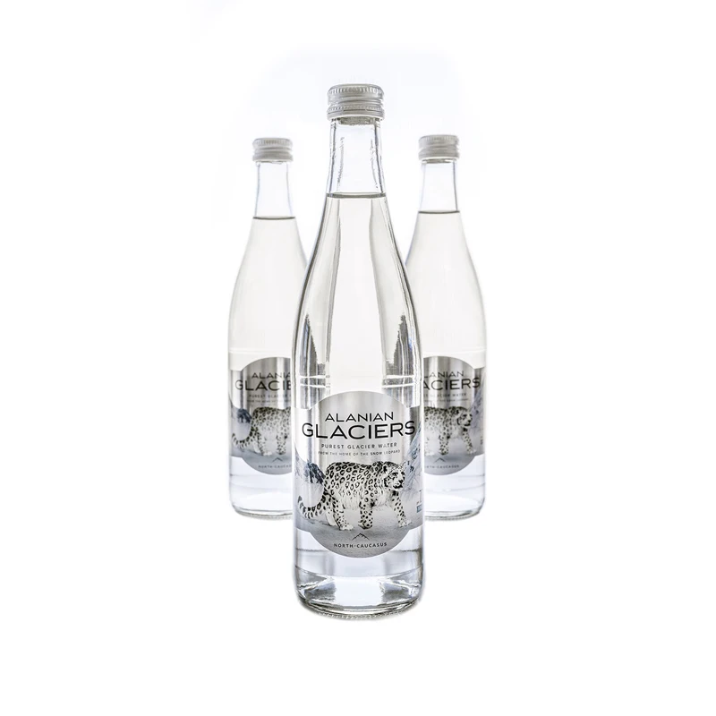 Top quality clean glacier drinking water, 500ml glass bottles