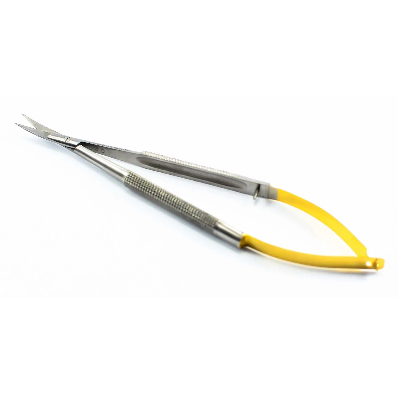 Микро ножницы Castroviejo 18 см изогнутые TC золотая нить острый держатель иглы карбид вольфрама