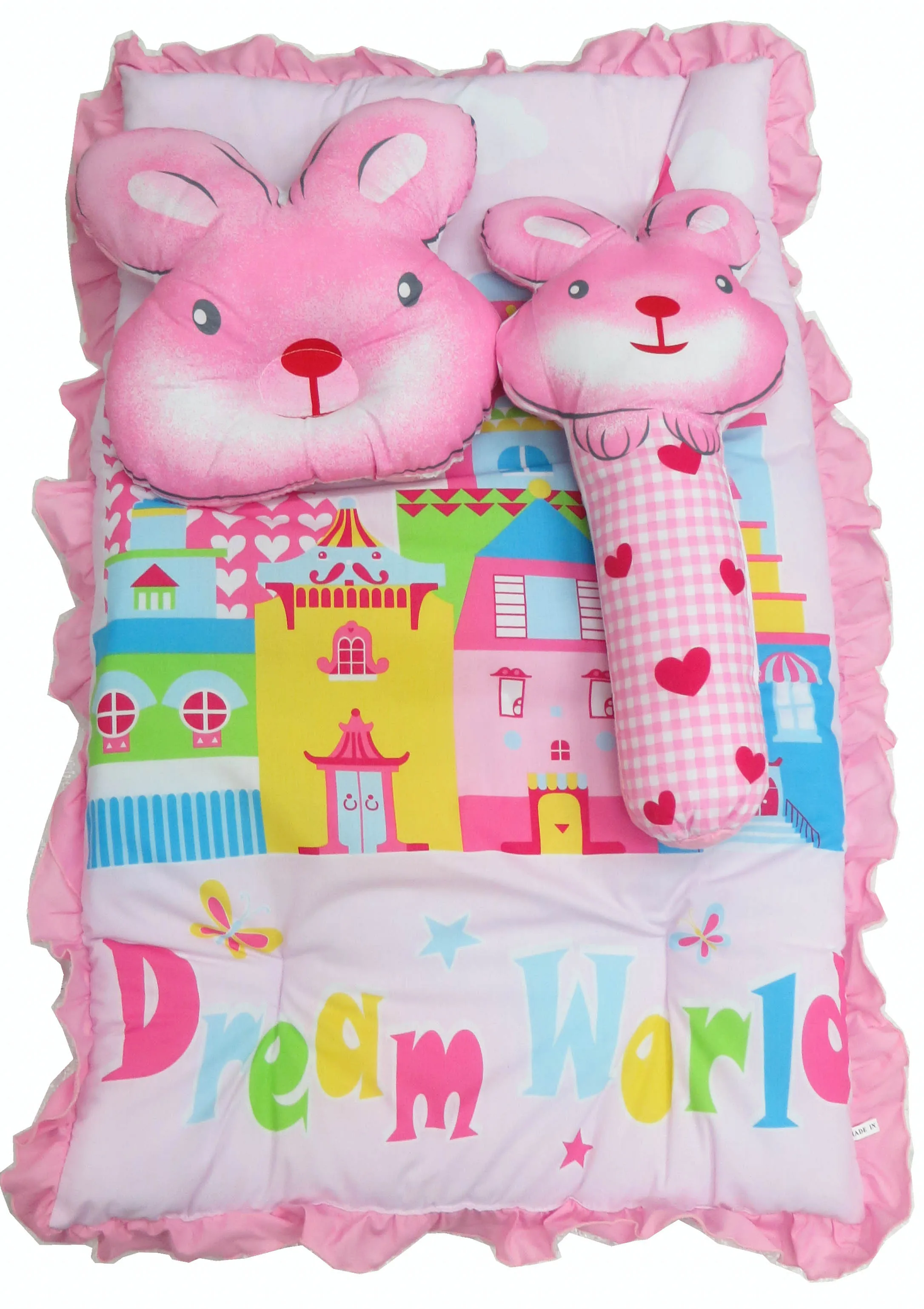 
Infant Baby Rabbit Doll Design Comforter set made in Thailand 
