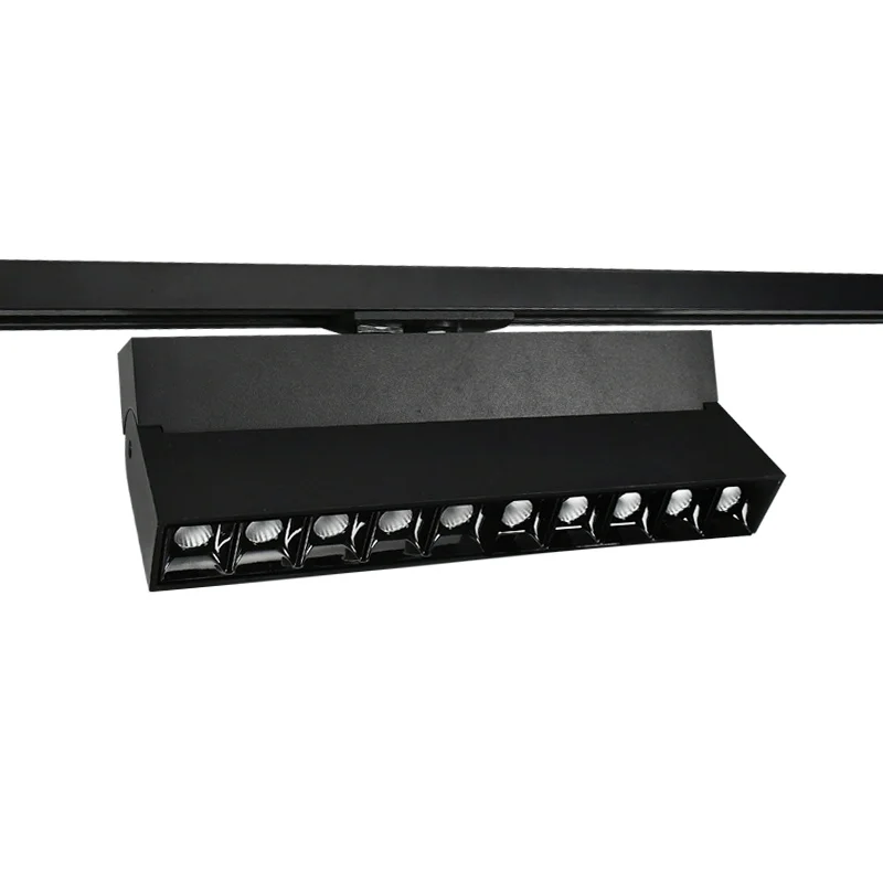 Ce Rohs New Design Adjustable Angle Linear Grille Lamp Square Lighting Luminaire Ceil Recess Led Track Spotlight Grille Lighting