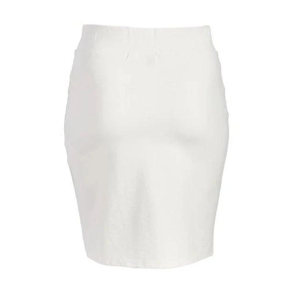  Женская юбка средней длины на пуговицах с V-образным вырезом