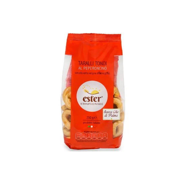 Typical Apulian Snack Taralli with Chilli and EVO Oil for starters and aperitifs 250g
