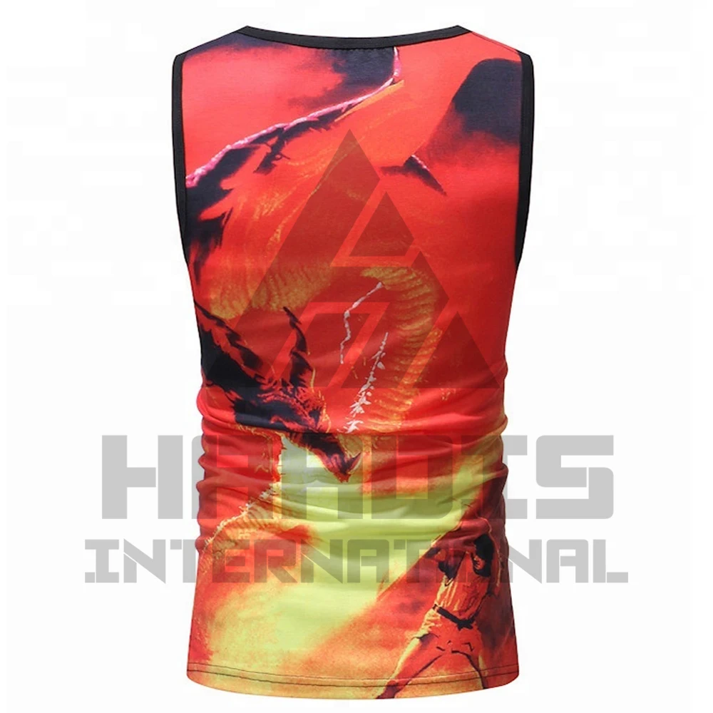 Custom Quick Dry Tank Top Dye Sublimation All Over Printing Men Tank tops For Summer Fitness Gym Tank Top For Men