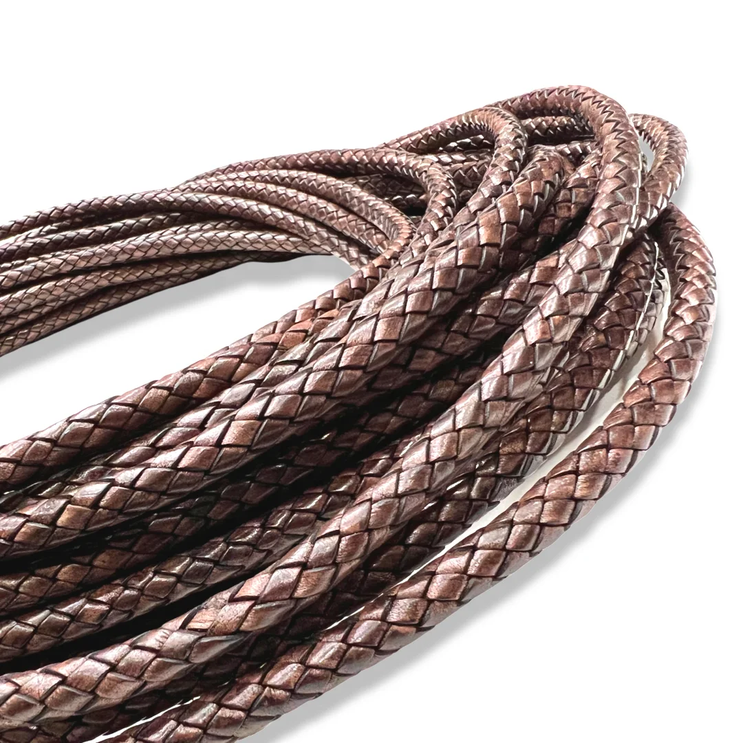 PS Daima and sons Antique distress Leather bolo braided leather cord