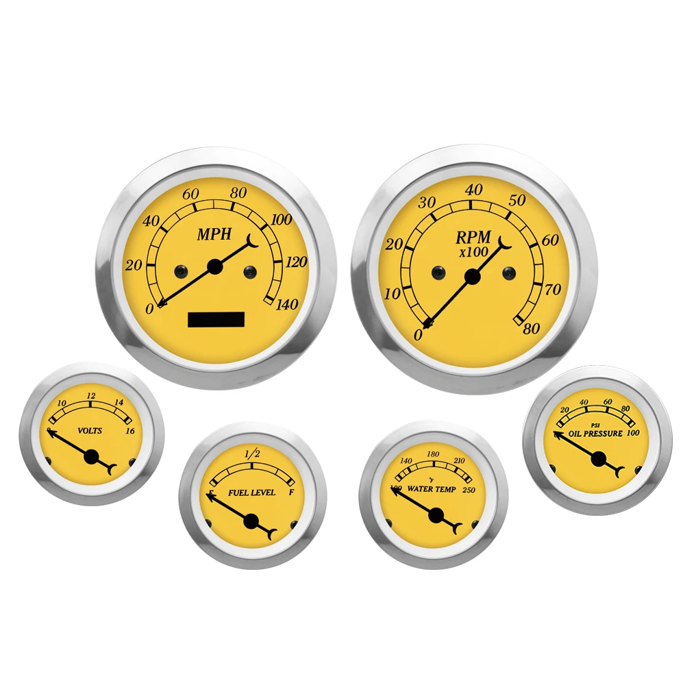 85 мм УФ-фильтр 52 мм с классической серии желтое лицо черный игольчатый указатель уровня комплект 6 метров содержит Электрический Спидометр Тахометр Температура воды Датчик Вольт