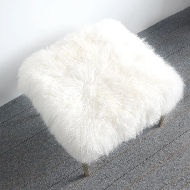 Comfortable Home Design Leisure Fluffy Cosy White Lamb Fur Luxury Sheepskin Chair