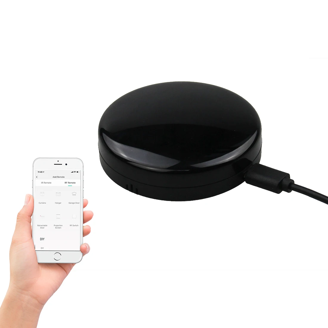 Функция радиочастотного обучения, Универсальный ИК-бластер для ТВ, вентиляторов переменного тока, дистанционное управление через приложение для телефона и Голосовое управление alexa google home