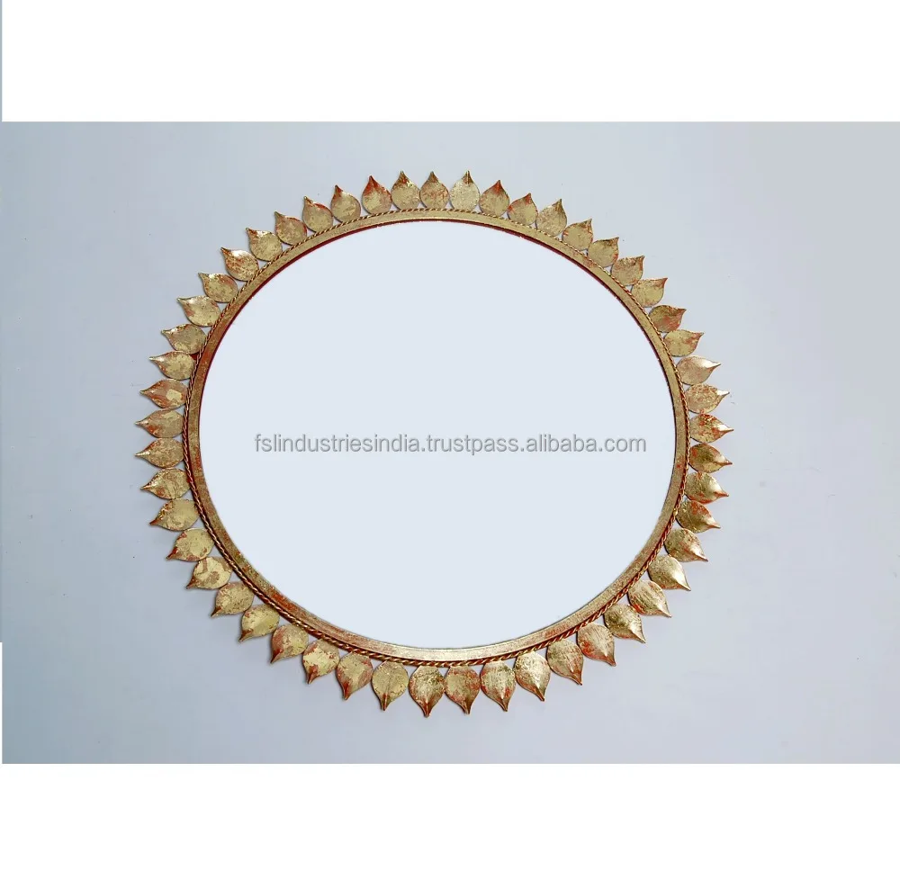 
Round Luxury Slim Design Wall Mirror Home Decor Wall Design Decorative Mirror Plated Gold Finishing Design 