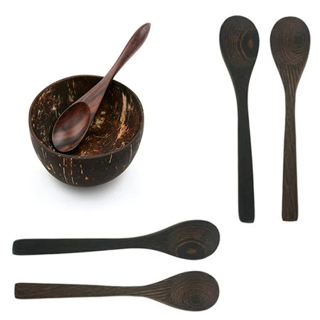 2024 Coconut Bowl And Spoon Pork Customized Logo Competitive Price Coconut Shell Bowl Set from Vietnam Top selling on Amazon amazon top seller Hottest Products