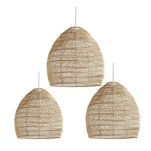 Restaurant Decorative Bamboo Chandeliers Handwoven Rattan Pendant Lamp Vietnamese Supplier