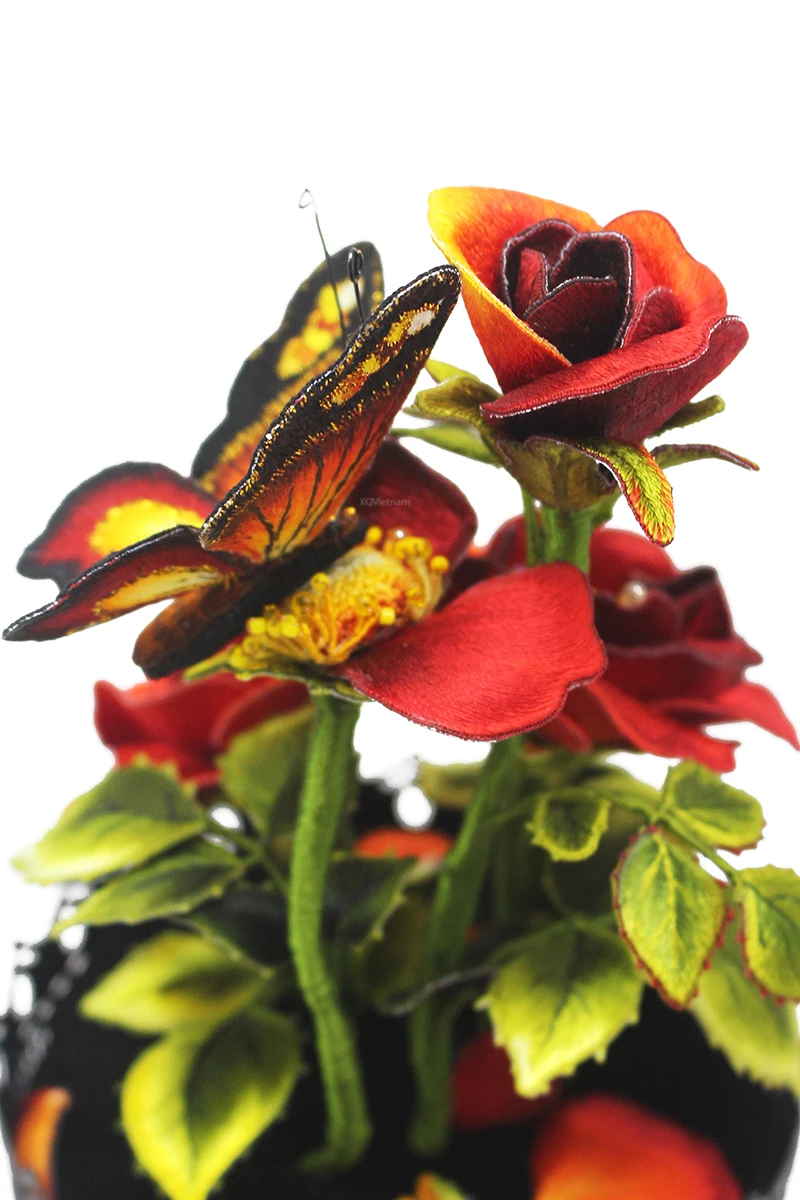 
Best Selling New Style Artificial Crafts The Calling Of The Rose Embroidery Accessories for Gift and Decoration 