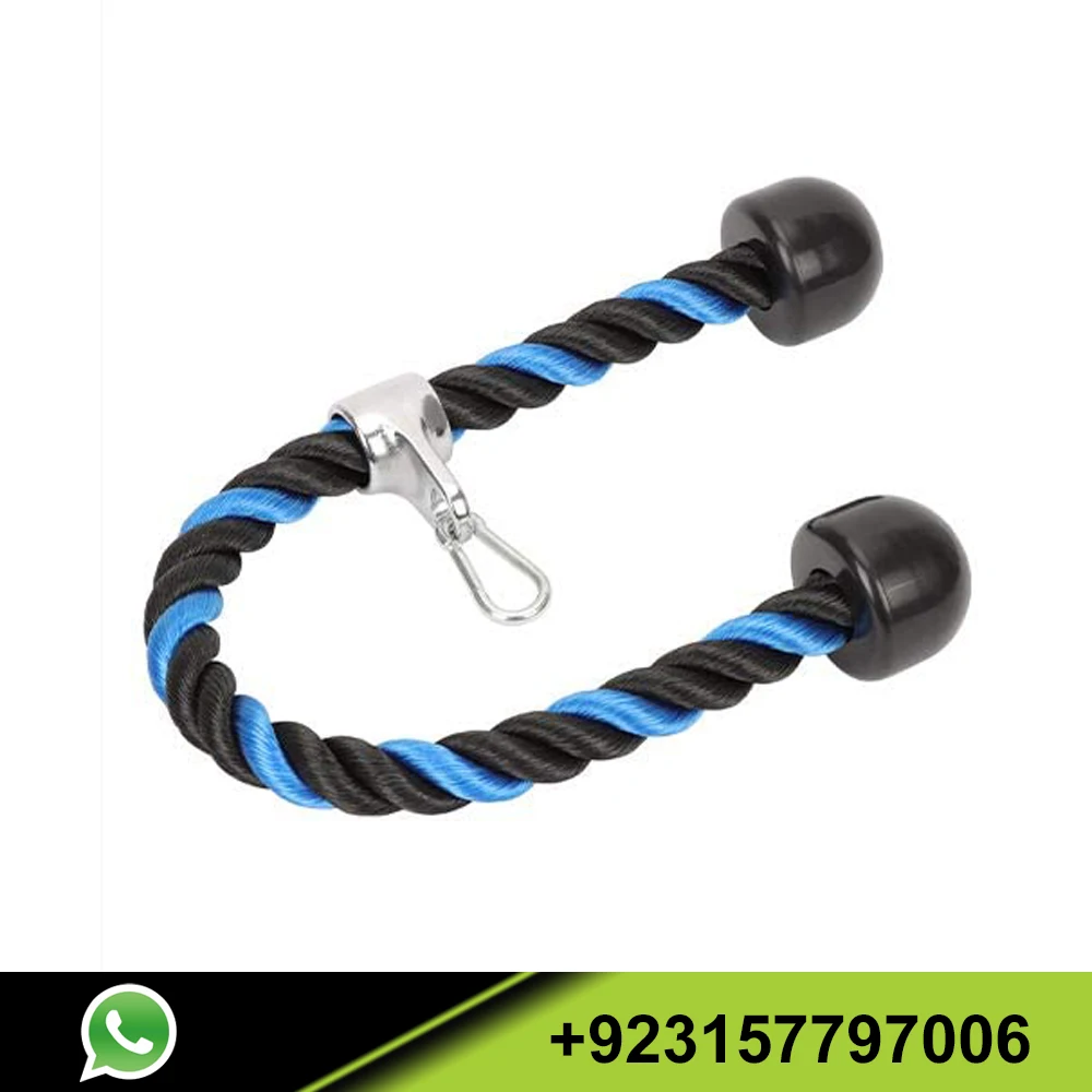Heavy Duty Coated Nylon Tricep Rope 28  inches Pulldown For Weightlifting Rope with Solid Rubber