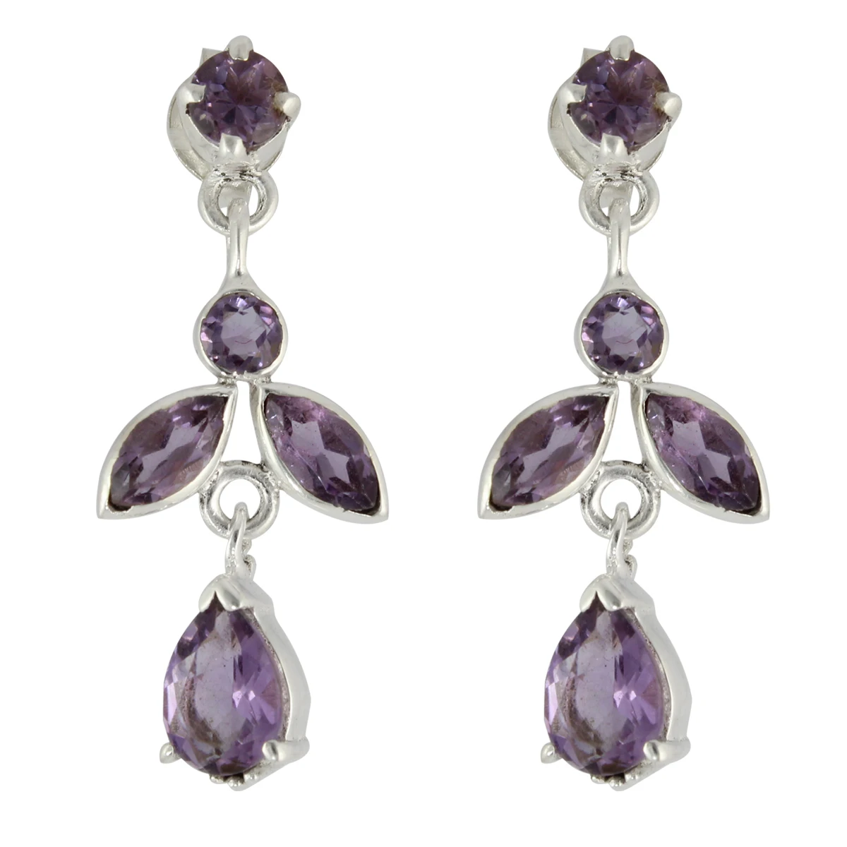 Серебро аметист серьги стерлингового серебра 925 Новое поступление Прямая поставка от производителя с натуральным аметистом