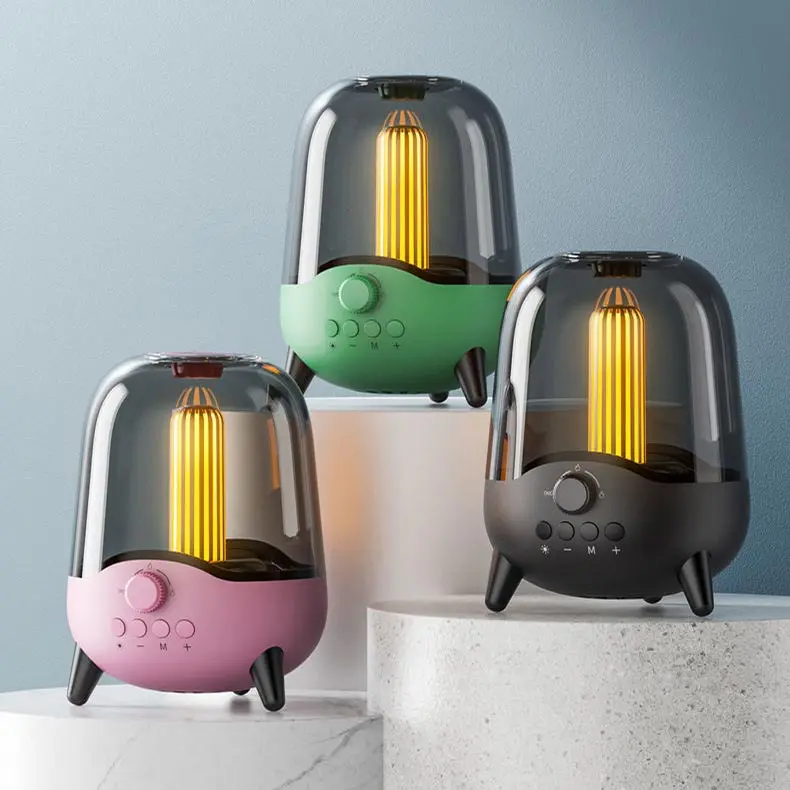 Creative Romantic Home Atmosphere Night Candle Light Lamp Wireless Mini Portable Home Speaker