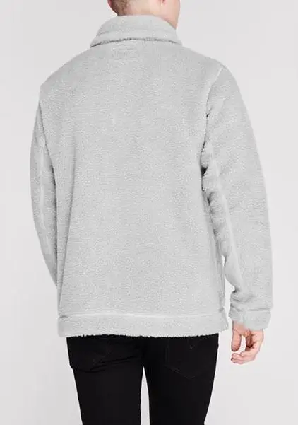 
Good Quality Fashion Regular Fit Soft Exterior Turn Down Collar Solid Color 2 Pockets Fleece Jacket 