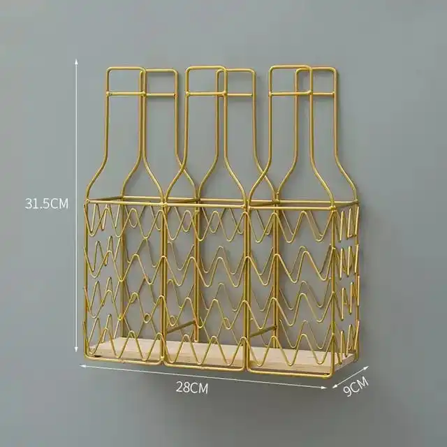 CREATIVE MODERN WALL DECORATION WALL MOUNTED METAL WINE RACK