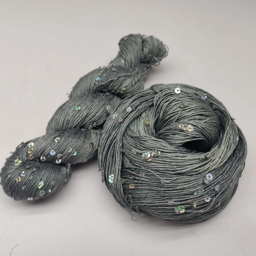 SEQUENCE YARNS beaded silk yarn Ring Embroidery fancy silk sequins with spun silk yarn mulberry with sequence