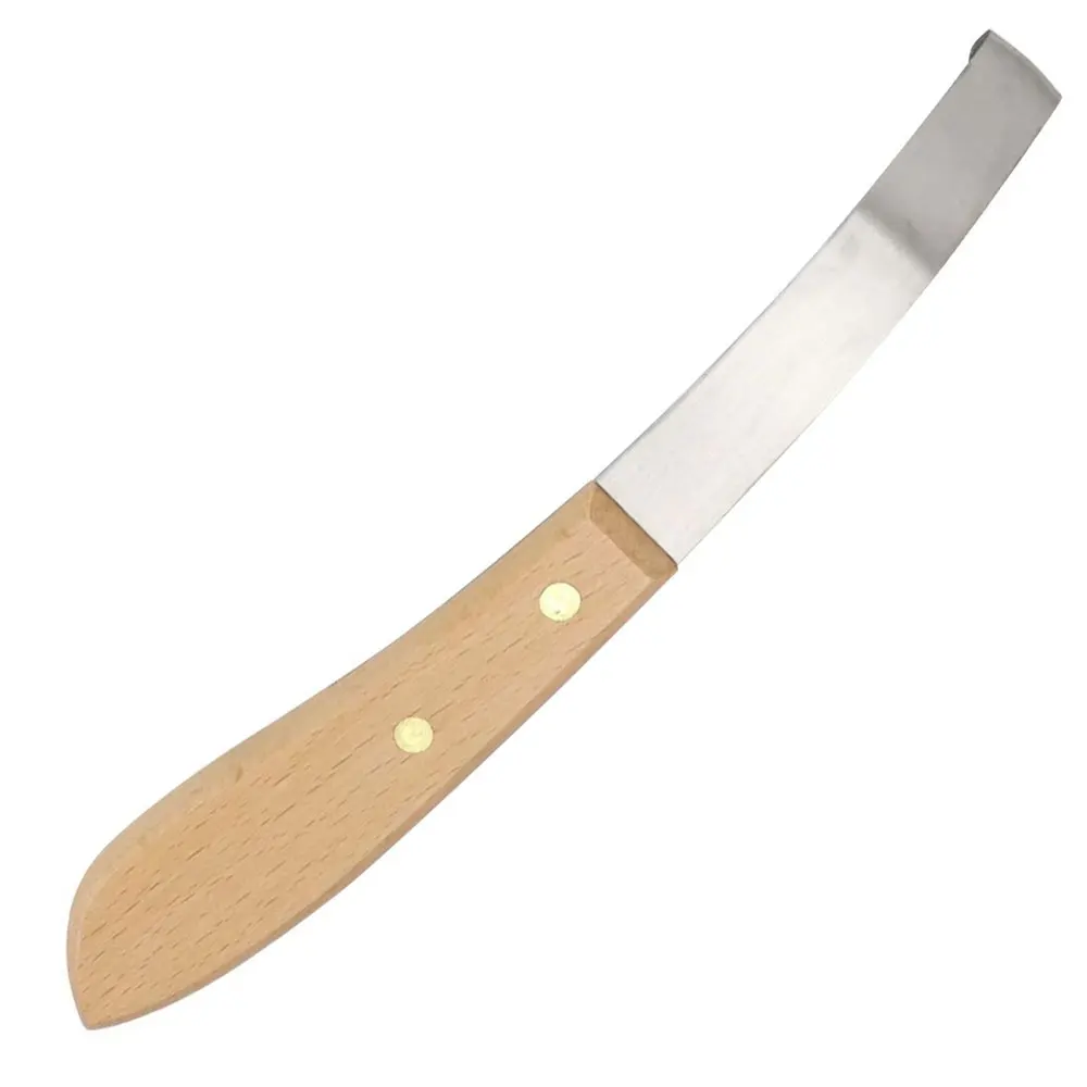 Лезвие для правой руки с изогнутым ножом из нержавеющей стали разноцветной деревянной ручкой