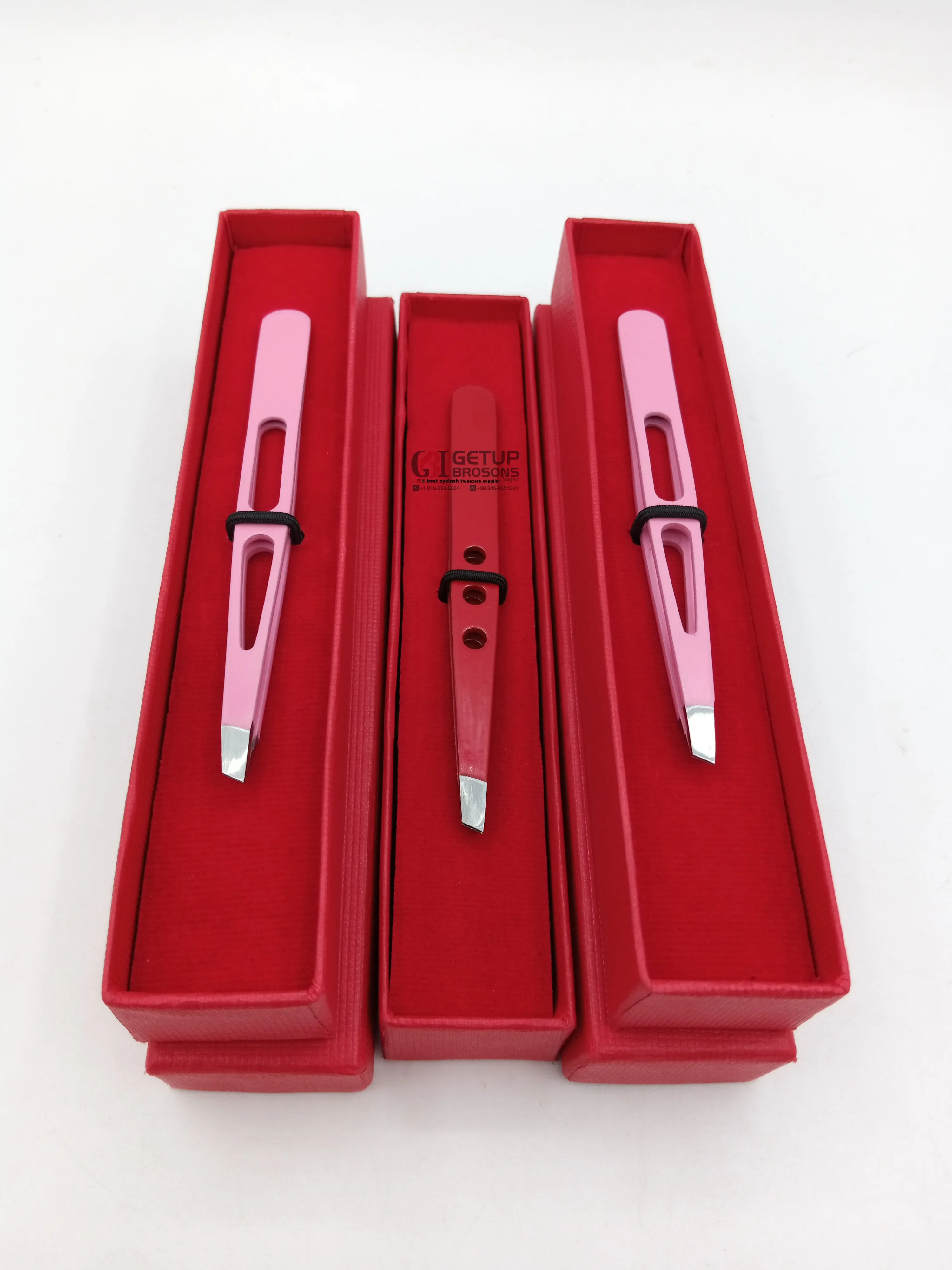 Professional Quality Product Different Colors Powder Coating Eyebrow Extension Tweezers Stainless Steel Silver Tip Beauty Tools