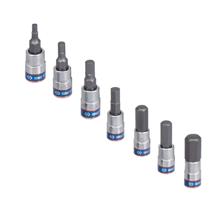 KING TONY High Grade 7 PCS 1/4 Inch Hex Bit Socket Set Taiwan Hand Tool Kit 2127PR