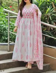 Новый дизайнерский хлопковый костюм Kurti с принтом дупатта для всех случаев свадебная одежда индийские