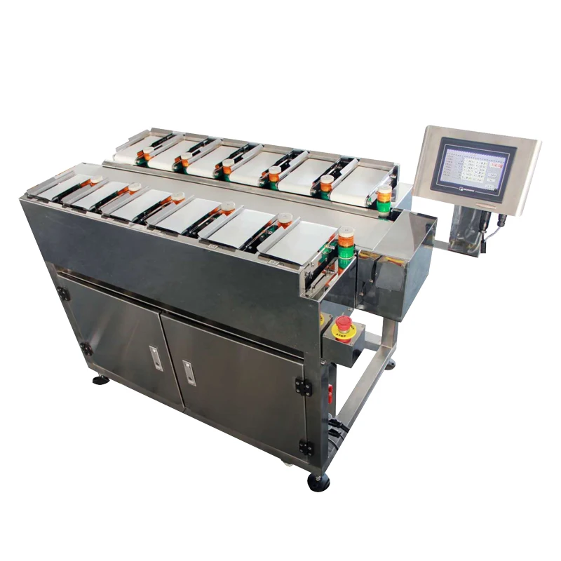 12 heads conveyor food item weight check machine