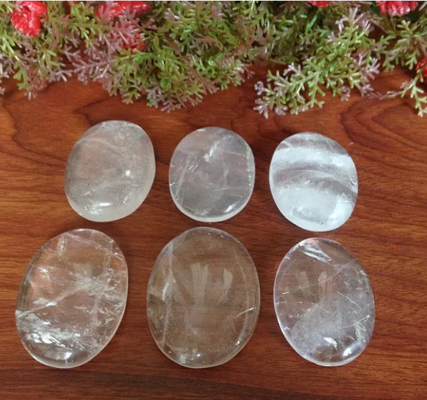 Оптовая продажа, прозрачный кварцевый камень для исцеления, Карманный Камень для пальмы, камень для большого пальца, Кристалл Рейки