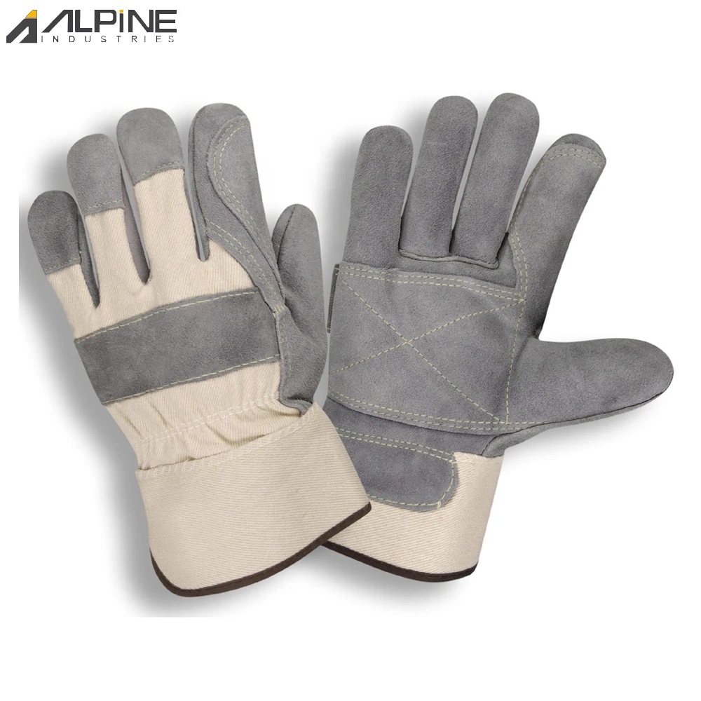 Custom Color Full Branded Custom Top Sale Leather Industrial Work Gloves / Canadian Rigger Gloves Gardening Haulage Gloves