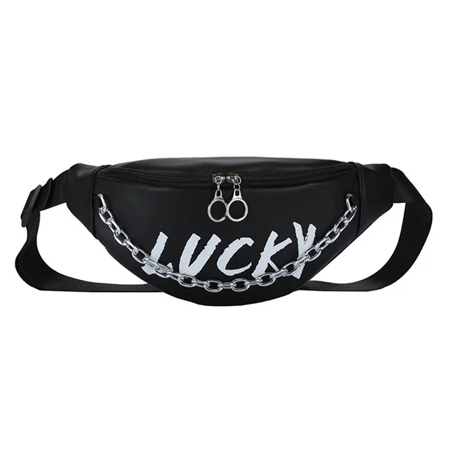 Wholesale Fashion Zipper PU Leather Woman Belt Waist Bag New Trendy Multiple-purpose Crossbody Messenger Bag With Chain For Girl