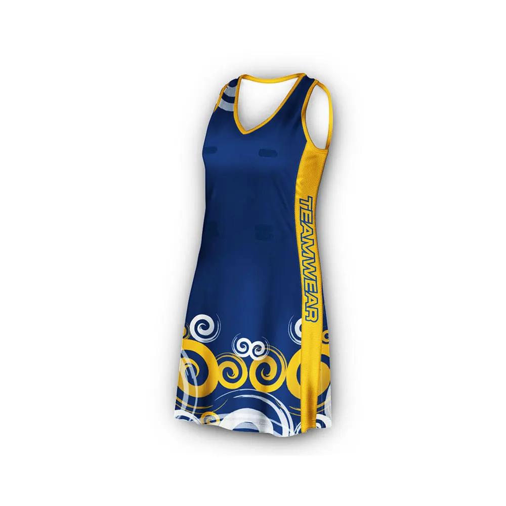 
100% полиэстер, дышащие теннисные юбки без рисунка, теннисное платье с индивидуальным дизайном, униформа netball 