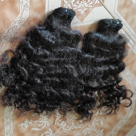 Натуральные индийские человеческие волосы виски необработанные кутикулы выровненные пучки натуральный волнистый черный цвет