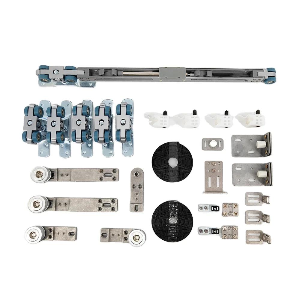 three doors rollers wheels mechanical Triple folding Wooden Sliding Door Soft Closing Synchronized Syntropy sliding door roller