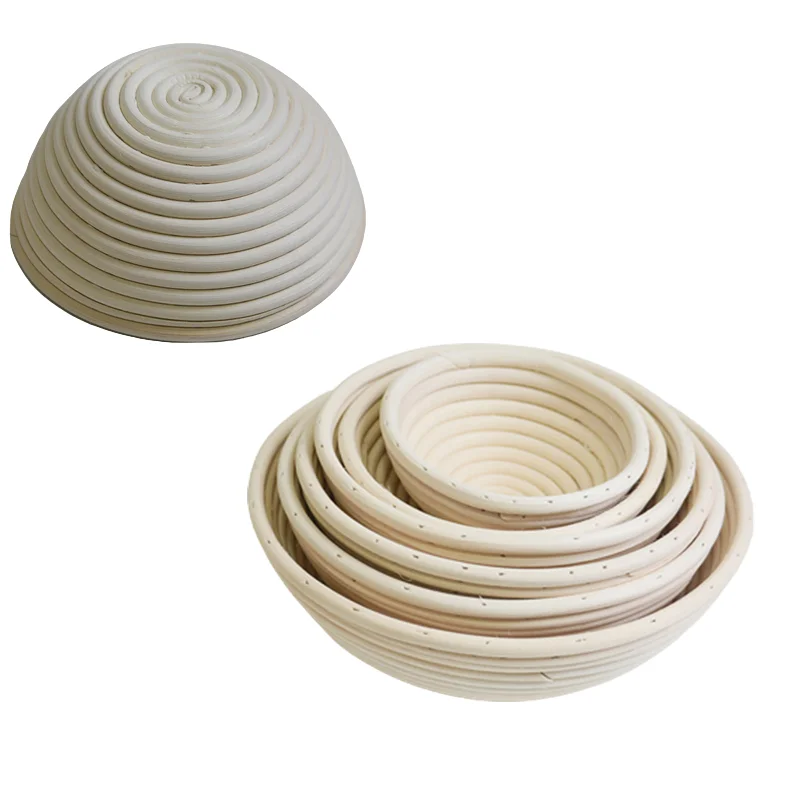 Round Oval Triangle Rattan Woven Bread Fermentation Proofing Basket with Cloth Cover
