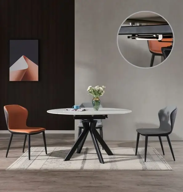 Top Quality  Luxury Home Decoration Furniture Stone Circular & Boat Shape B5418 Ring Shaped Extensive Dining Table