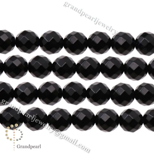 
8mm Faceted Gemstone Beads Black Onyx cut stone 