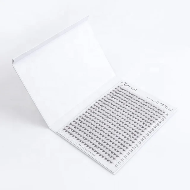 High Quality Hand Made Premade Volume Lashes Fans 6D Wholesale Lashes Extension Soft Korean Black Cross OEM Customized Long Type