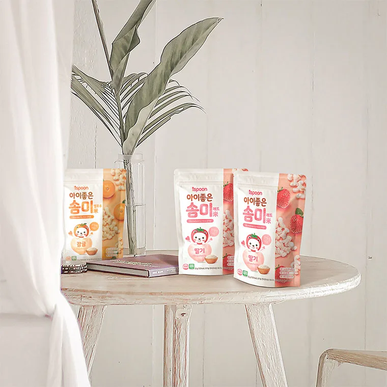
Baby Food Heart Rice Snack Strawberry (Korean Baby cute Snacks) sweety SNACKS CUTE Soft Lovely Rice Snack SOMMI 