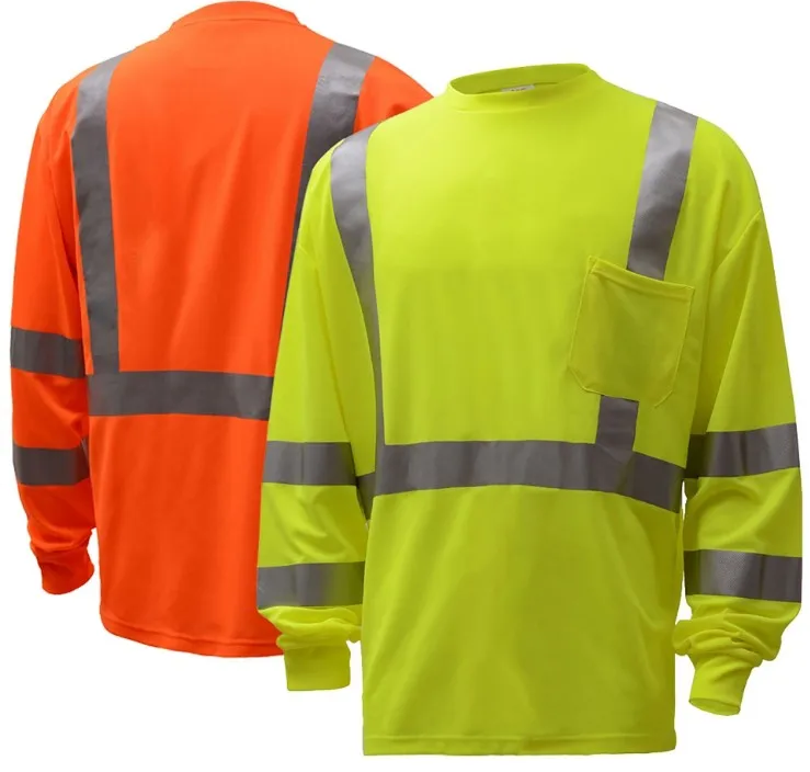 
Custom 100%Polyester High Visibility Reflective Stripe Work Tshirt Reflective Stripe Security Workwear Shirts with PocketsHot sa 