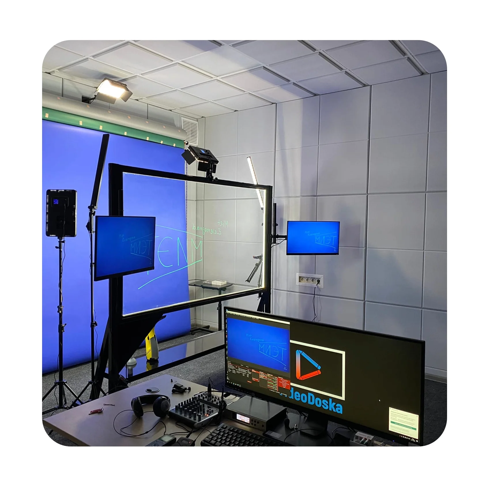 
 Профессиональное оборудование для студии аудио/видео/освещения, полный комплект под ключ, используется для производства контента высшего качества, оптом  