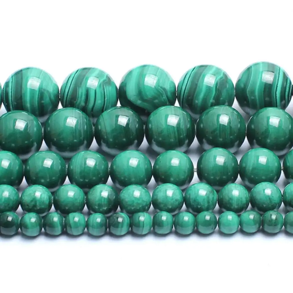 
Natural Malachite Beads, Loose Gemstone Beads, Malachite Round Beads For Jewelry Making 