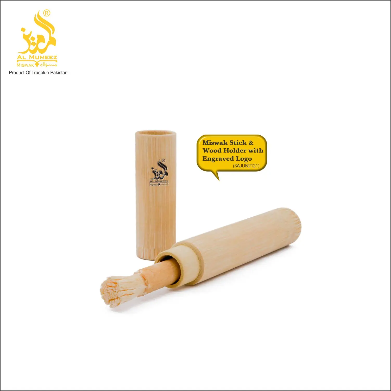 NATURAL WOOD HOLDER/CASE FOR MISWAK SEWAK SIWAK STICK TOOTH BRUSH WITH CUSTOMIZE DESIGN WOODEN GLASS HOLDER HOLLOW GLASS HOLDER
