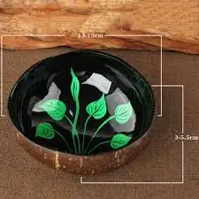 Drawing Lacquer Coconut Shell Bowl Drawing Art Bowl Decor Home, Restaurant