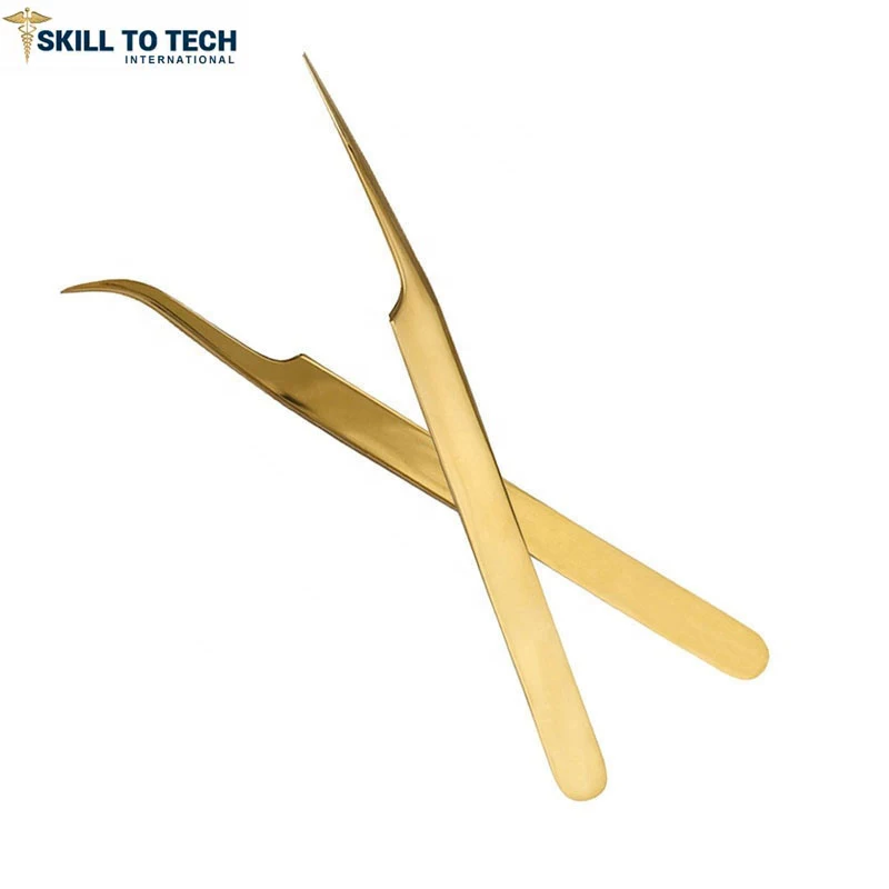 Высокое качество сделано для комфорта клиента золотой ультра макияж Пинцет объем ресниц антистатические пинцеты Lash